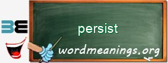 WordMeaning blackboard for persist